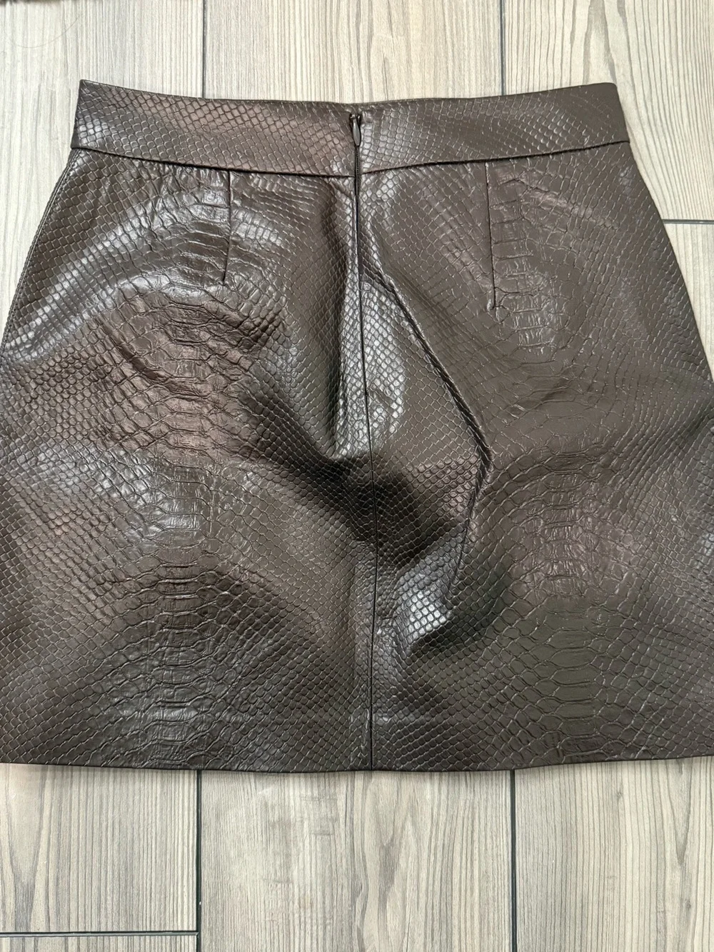 Wilfred Brown Faux Croc Mini Skirt | Aritzia